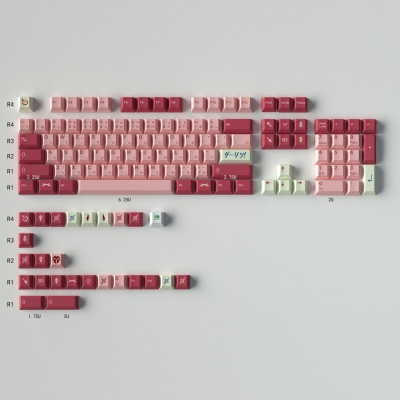 Pink/Blue Darling GMK 104+26 Full PBT Dye Sublimation Keycaps Set for Cherry MX Mechanical Gaming Keyboard 64/87/96
